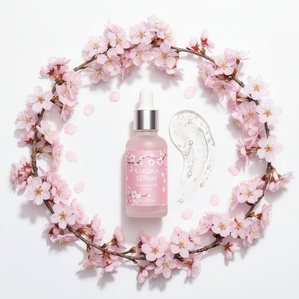 Flat lay esencia Sakura