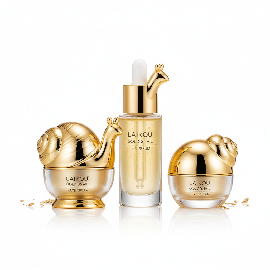 Set LAIKOU Gold Snail 3 piezas fondo blanco