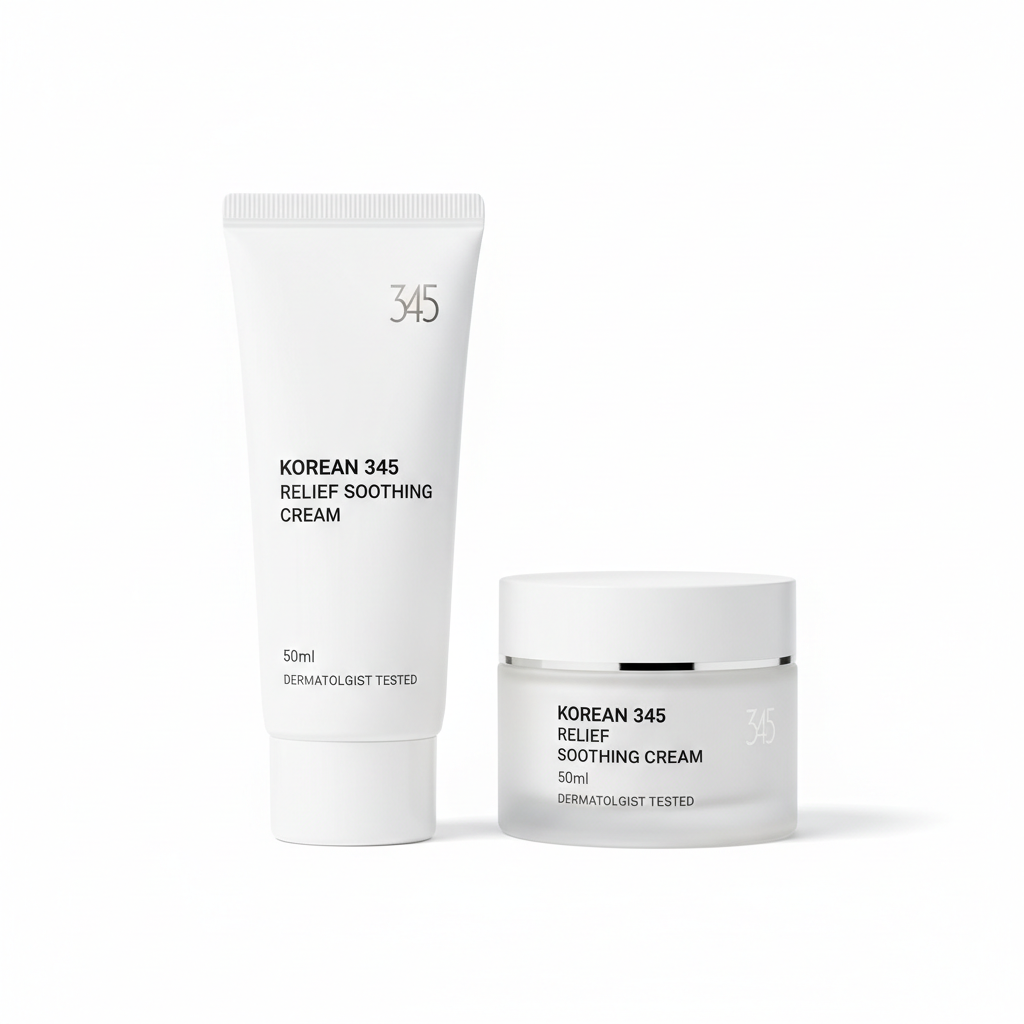 Crema calmante coreana 345 relief 50ml fondo blanco