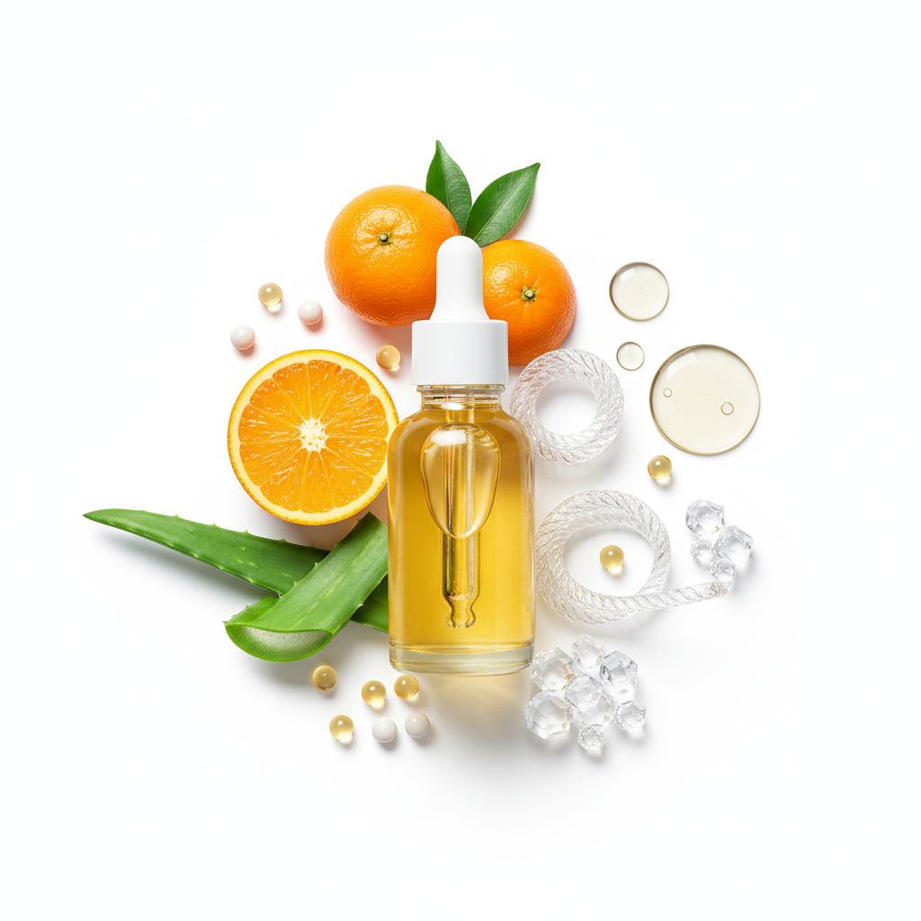 Sérum ENVISHA con ingredientes vitamina C colágeno retinol áloe vera