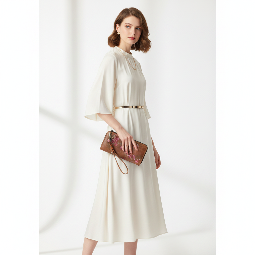 Modelo clutch marrón