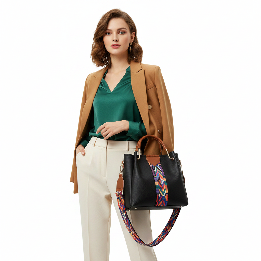 Modelo set bolsos negro