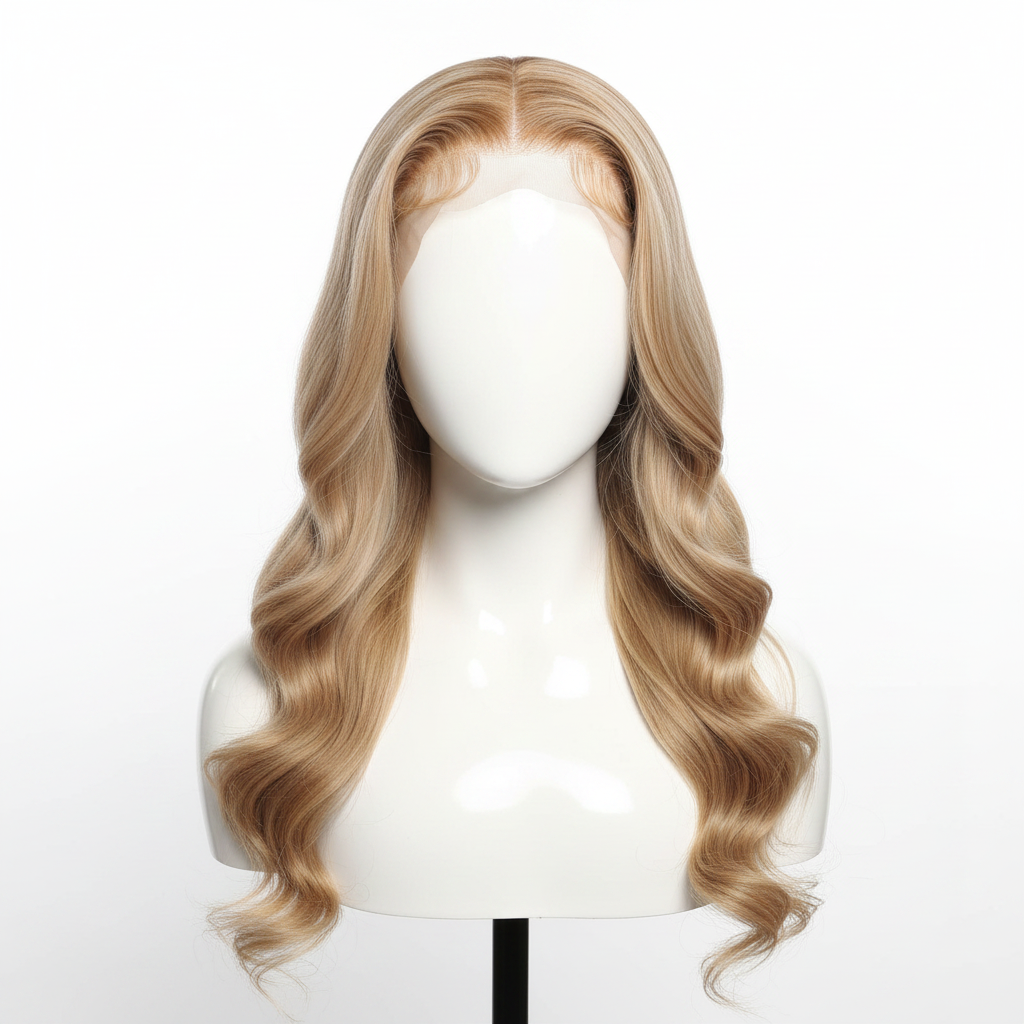 Rubia miel ondulada frontal