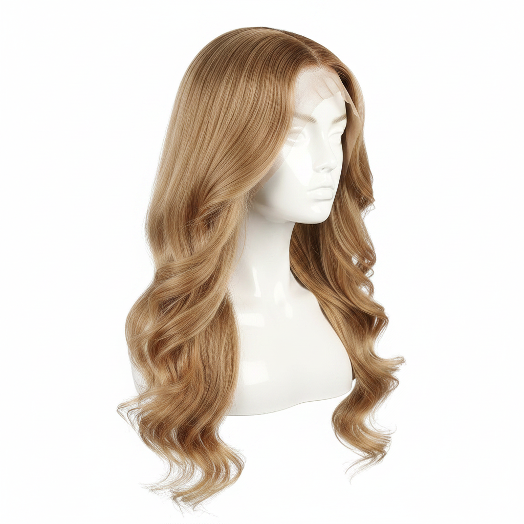 Rubia miel ondulada lateral