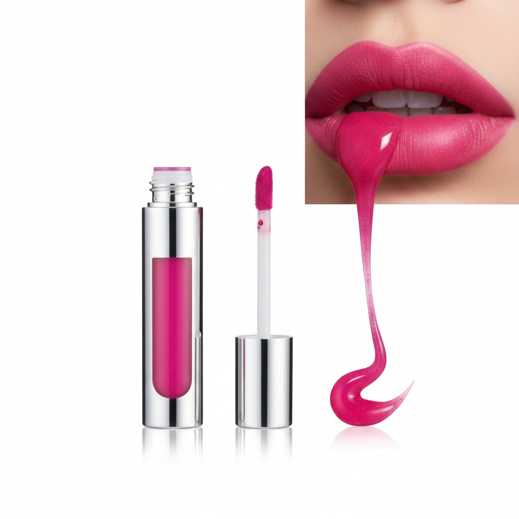 Tinte Labial Rosa Fondo Blanco