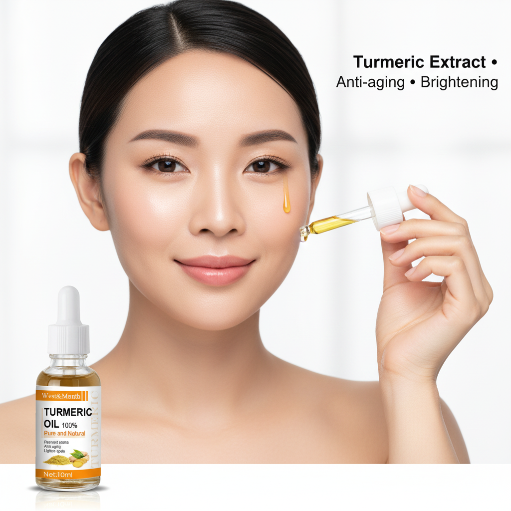 Turmeric Oil con modelo